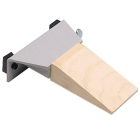 Wood pin attached to mounting plate 