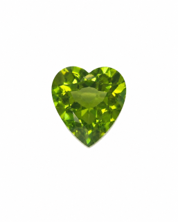 10x10 MM Peridot Genuine Heart