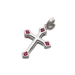 14K White Cross