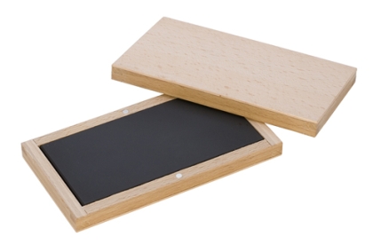 NATURAL TEST STONE IN WOOD BOX 6" X 3"