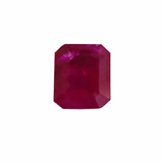 5.7x4.9 MM Ruby Genuine  Emerald cut