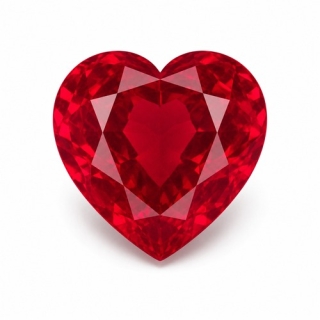 6x6 Ruby Lab Created Heart