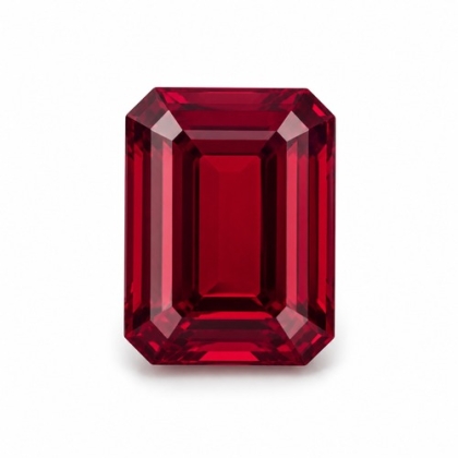 7x5M Ruby Lab Created Emerald Cut