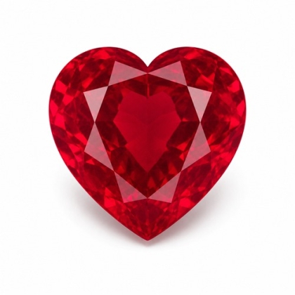 7x7 Ruby Lab Created Heart