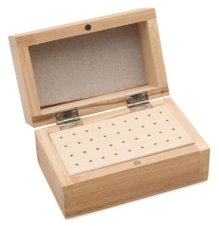 WOODEN BUR BOX 36 HOLES