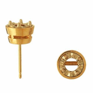 Round Illusion Top Stud Earring w/ Airline 14K