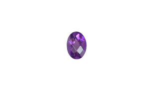 9x7 MM Amethyst Genuine Oval Checkerboard-cut 