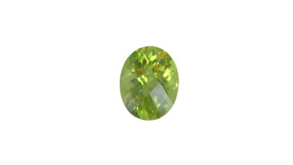 10x8 MM Peridot Genuine Oval Checkerboard-cut 