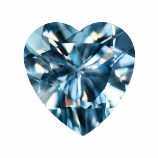 13x13 MM Aquamarine Genuine Heart