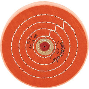  GROBET® Orange Buffs with Leather Center